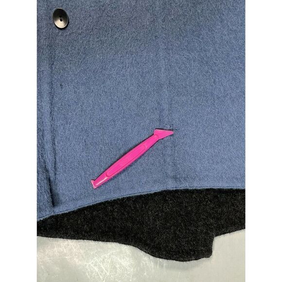 J. Jill Alpaca Wool Jacket Small Petite Blue Gray Reversible Double Breasted - Picture 9 of 12